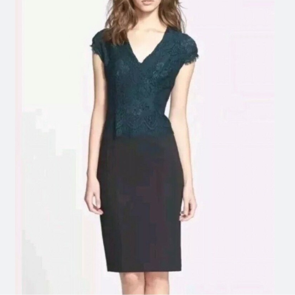 Ted Baker Teal and Black Lace Dress